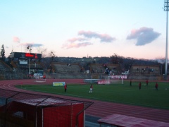 Soccer scoreboard with 2 moving messages