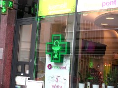 PannonSign pharmacy cross, high brightness, green