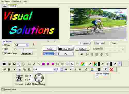 Screenshot of Visual Control software